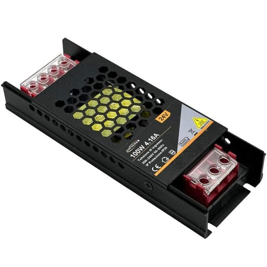 ALIMENTATORE SLIM STABILIZZATO 24V 100W SWITCH TRASFORMATORE 4.16MHA TELECAMERE