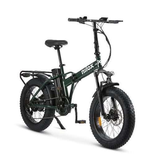 Nilox Bici Elettrica X8 Pro Bicicletta Pieghevole 250W Fat Scooter 36V Led Verde