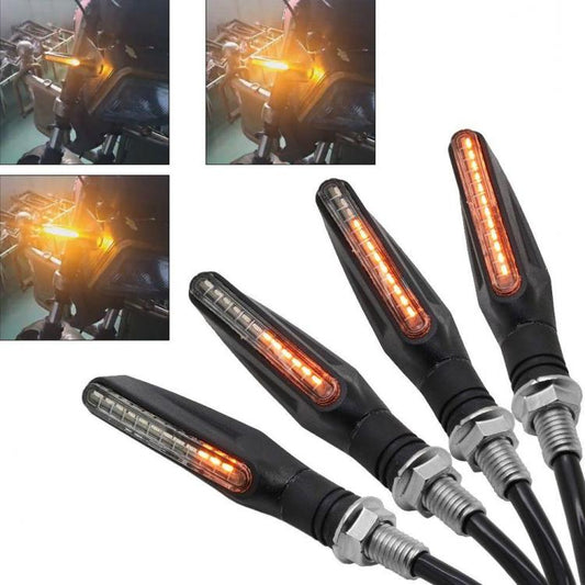 2 COPPIE 4 FRECCE LED COB 12V MOTO INDICATORE SEGNALE FRECCIA LUCE SEQUENZIALE