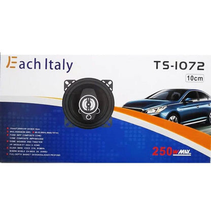 COPPIA CASSE ALTOPARLANTI AUTORADIO AUTO SPEAKER WOOFER STEREO 2 VIE 250W 10CM