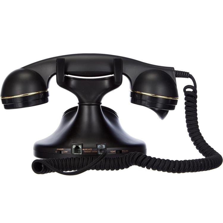 BRONDI TELEFONO FISSO VINTAGE 10 TAVOLO RETRO SUONERIA REGOLABILE FILO NERO