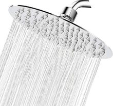 Soffione Doccia Bagno Acciaio Inox Design Ultra Slim Lucido Cromato 25Cm-Rotondo