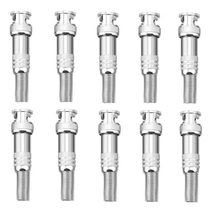10pz SPINOTTI CONNETTORE BNC A VITE MASCHIO METALLO PER CAVO RG59 TELECAMERE DVR