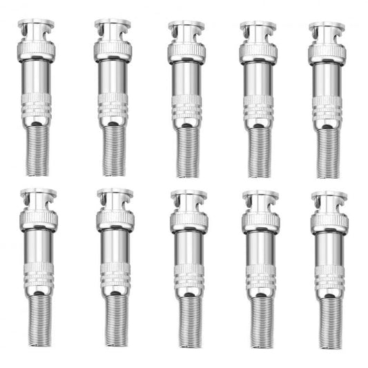 10pz SPINOTTI CONNETTORE BNC A VITE MASCHIO METALLO PER CAVO RG59 TELECAMERE DVR