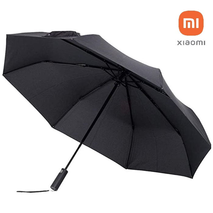 Xiaomi Ombrello Pioggia Automatico Nero Metallo Pieghevole Retrattile Antivento