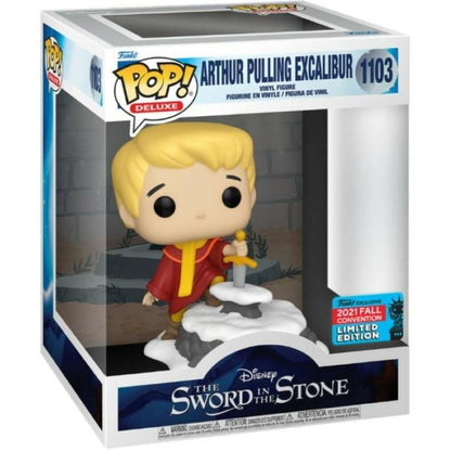 Funko Pop ! Disney: La Spada Nella Roccia (1103) Arthur Pulling Excalibur 15Cm