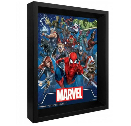 Pyramid - Marvel Icons Poster Framed 3D Lenticular Quadro Avengers Spider-Man
