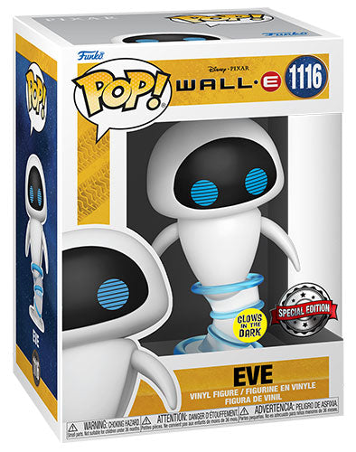 Funko Pop ! Disney Pixar - Well-E (1116) Eve Glow In The Dark Special Edition