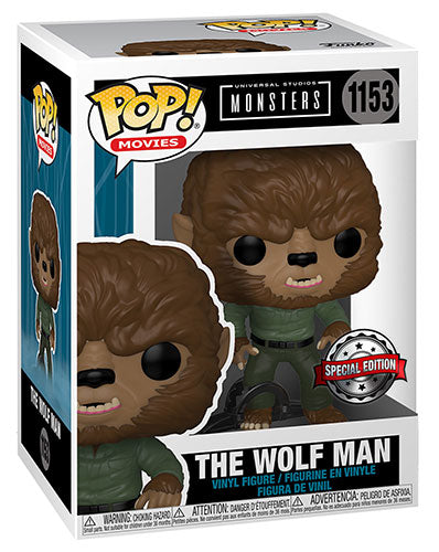Funko Pop ! Movies Monsters Universal -(1153) The Wolf Man Special Uomo Lupo 9Cm