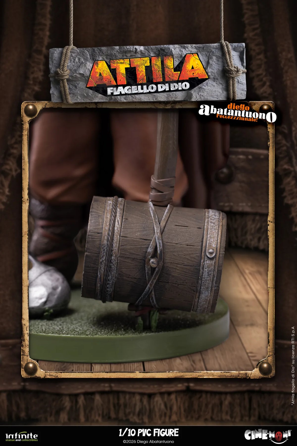 Infinite - Diego Abatantuono Attila Cine-Moni 1/10 Statue Figure Statuetta Figura 19Cm
