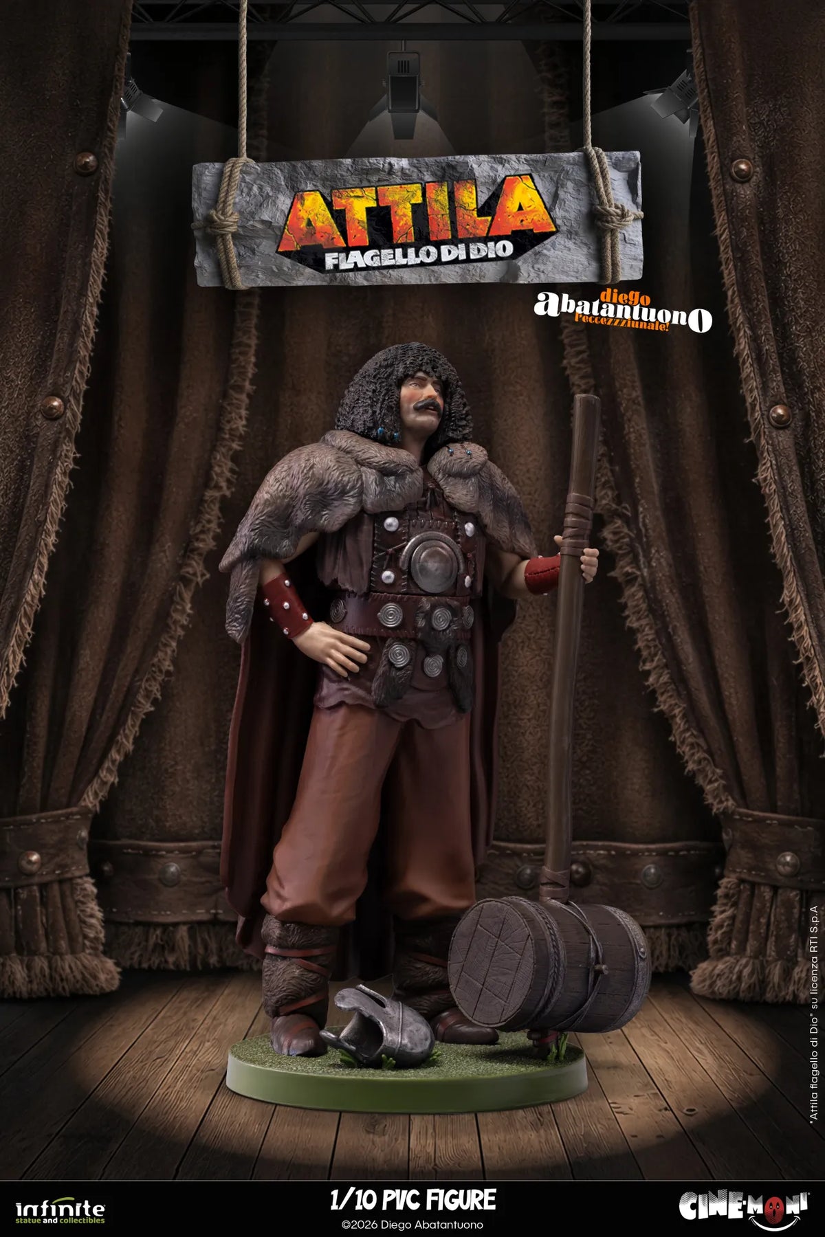 Infinite - Diego Abatantuono Attila Cine-Moni 1/10 Statue Figure Statuetta Figura 19Cm