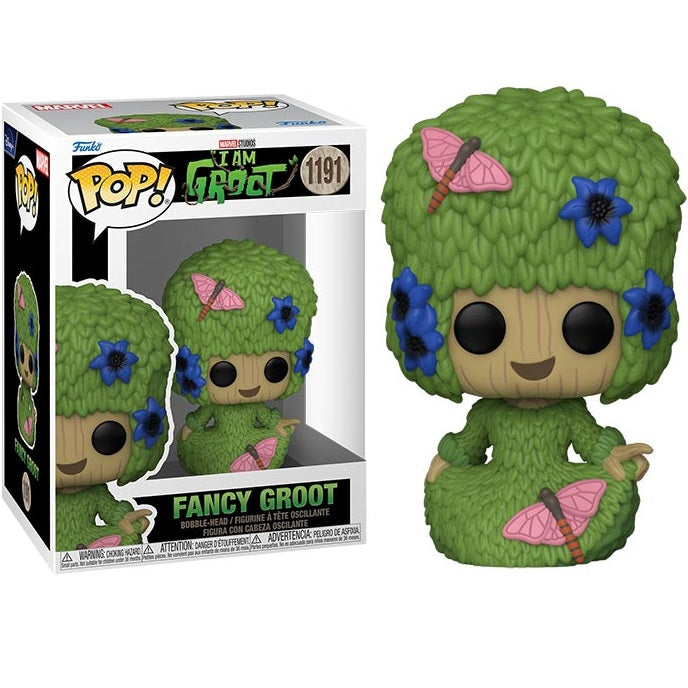 Funko Pop ! Marvel I Am Groot - (1191) Fancy Groot Bobble Vinyl Figure 9Cm