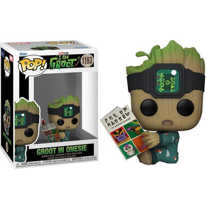 Funko Pop ! Marvel - I Am Groot - (1193) Groot In Onesie W/Book Bobble Vinyl 9Cm