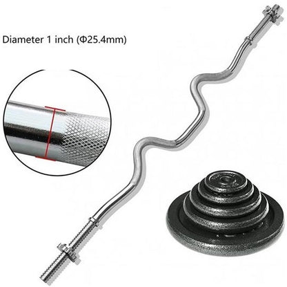 BILANCIERE ANGOLATO CURL SUPER EZ 120CM BARRA CURVA ACCIAI PALESTRA BODYBUILDING