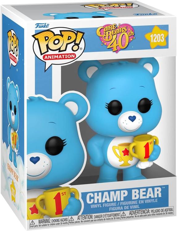 Funko Pop ! Animation Care Bears 40Th (1203) Champ Bear Vinyl  Figure 9Cm