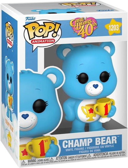 Funko Pop ! Animation Care Bears 40Th (1203) Champ Bear Vinyl  Figure 9Cm