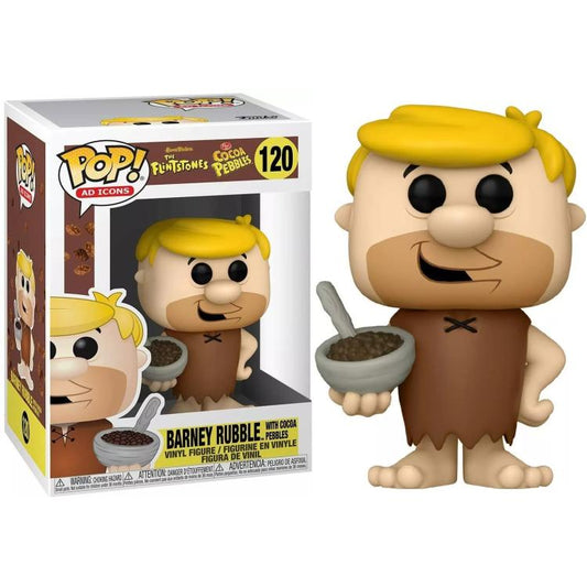 Funko Pop ! Ad Icons The Flintstones (120) Barney Rubble W/Cocoa Pebbles Figure