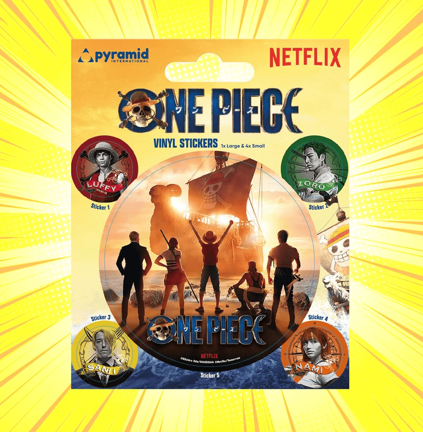 Pyramid ONE PIECE Adesivi Live Action Crew Luffy / Zoro / Sanji / Nami OP