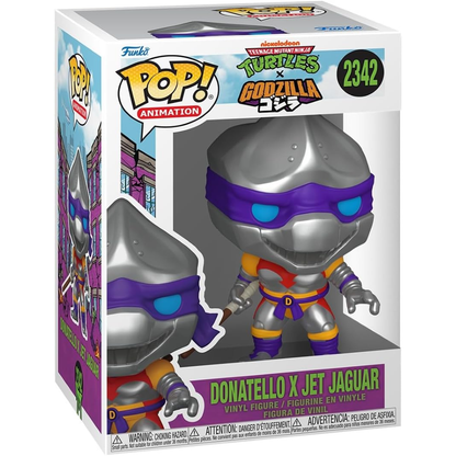 Funko Pop! Animation: Turtles X Godzilla - (2342) Donatello X-Jet Jaguar Figure TMNT 9cm