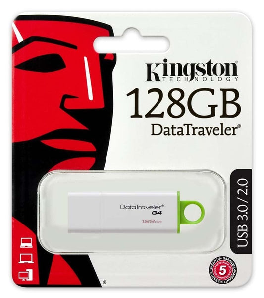 Kingston Pendrive Datatraveler 128Gb G4 DITG4/ 128Gb Usb 3.0 Nero Chiavetta Memoria