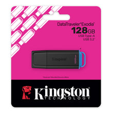 Kingston Pendrive 128GB DTXG2/128GB DataTravel Exodia Gen.2 USB-A 3.2 Chiavetta Type-A Memoria Drive Flash PC 200MB/s Nero/Blu
