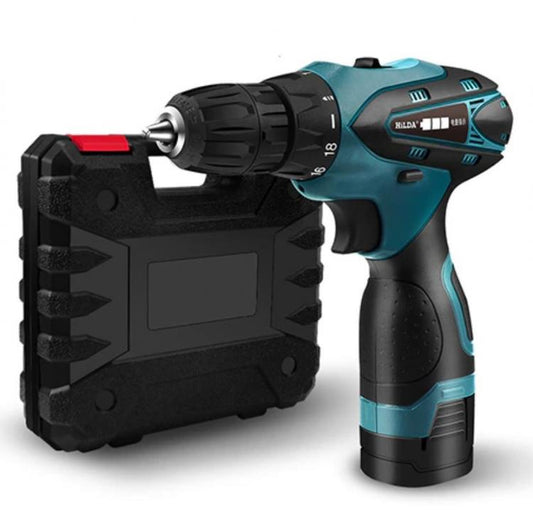 Trapano Avvitatore A Doppia Batteria Litio In Valigetta 12V Cordless 2 Batterie