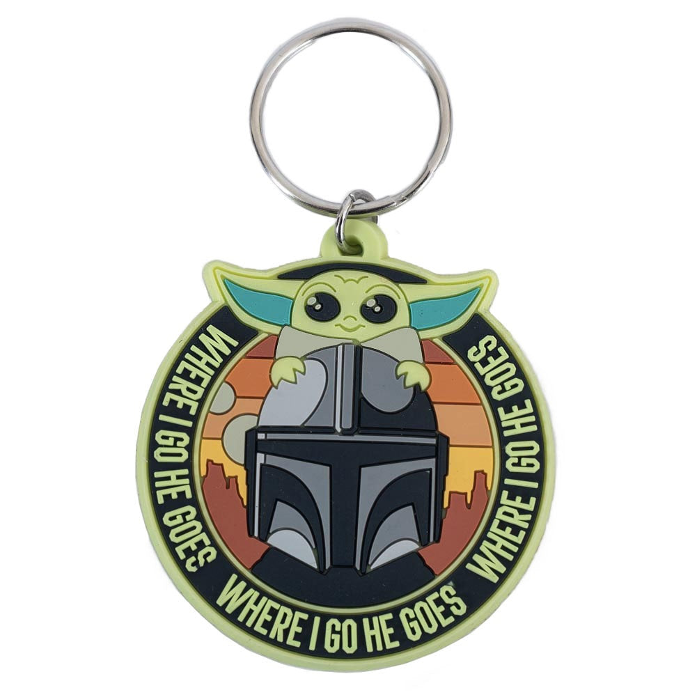 Pyramid Portachiavi Star Wars: The Mandalorian (Where I Go He Goes) - Keychain In Gomma