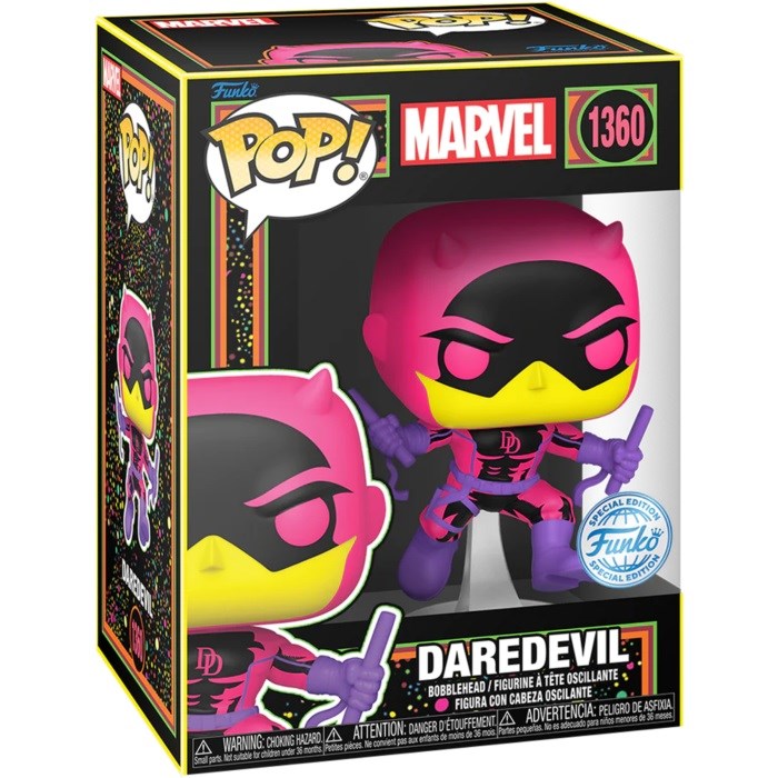 Funko Pop ! Marvel (1360) Daredevil (Blacklight) Special Edition - Figure 9Cm