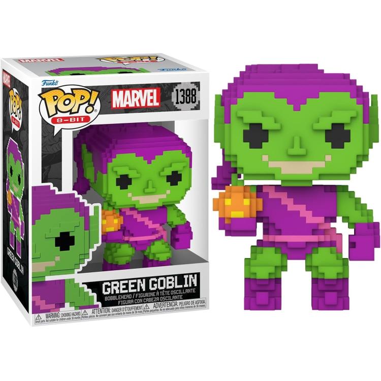 Funko Pop ! Marvel 8-Bit Spider-Man (1388) Green Goblin Vinyl Figure 9Cm