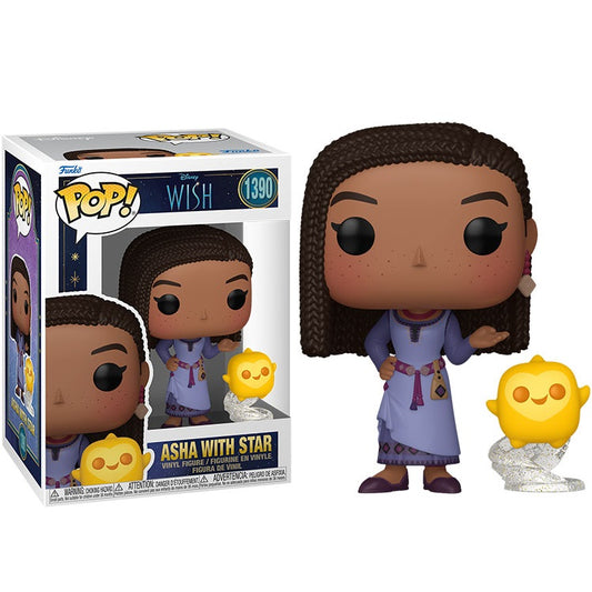 Funko Pop ! Disney Wish (1390) Asha With Star Vinyl Figure 9Cm Statua Collezione