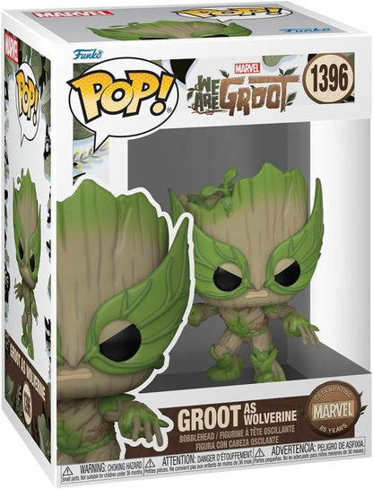 Funko Pop ! Marvel We Are Groot (1396) Groot As Wolverine Vinyl Figure 9Cm