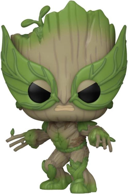 Funko Pop ! Marvel We Are Groot (1396) Groot As Wolverine Vinyl Figure 9Cm