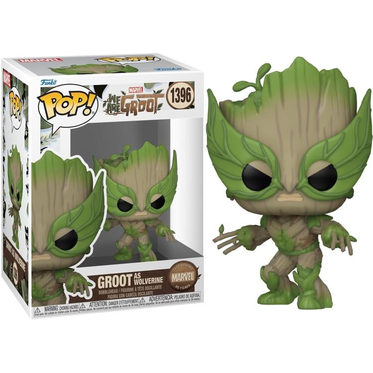 Funko Pop ! Marvel We Are Groot (1396) Groot As Wolverine Vinyl Figure 9Cm