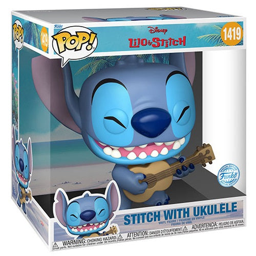 Funko Pop ! Disney Lilo & Stitch (1419) Stitch W/Ukulele Vinyl Figure Big 25Cm