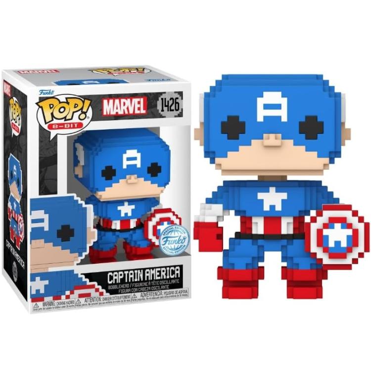 Funko Pop ! Marvel 8-Bit Captain America (1426) Captain America Vinyl Figure 9Cm