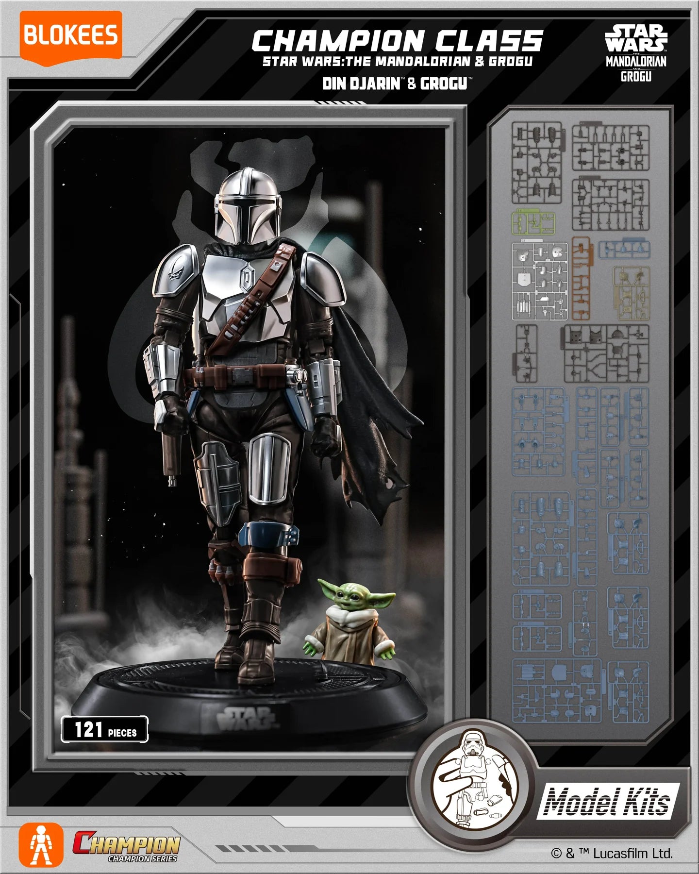 Blokees Star Wars - Champion Class 05 - Mandalorian and Grogu (DIN Djarin & Grogu) - Model Kit - Action Figure 75805