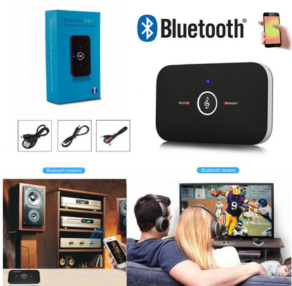 Trasmettitore E Ricevitore Wireless 2In1 Audio Adattatore Bluetooth Aux Stereo