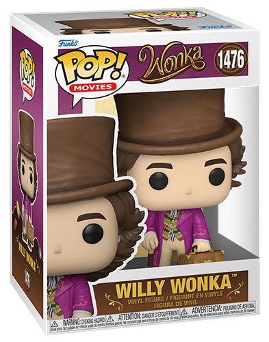 Funko Pop ! Movies Wonka (1476) Willy Wonka With Case And Stick Vinyl Figure 9Cm