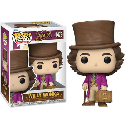 Funko Pop ! Movies Wonka (1476) Willy Wonka With Case And Stick Vinyl Figure 9Cm