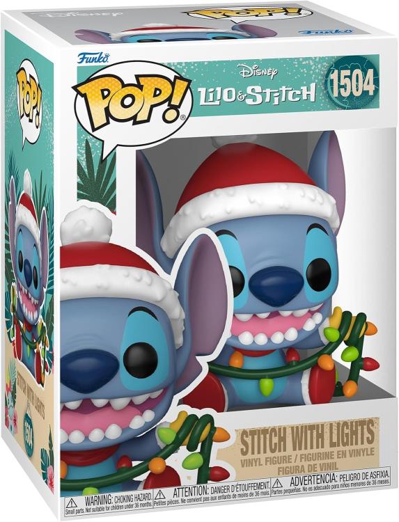 Funko Pop ! Disney Lilo & Stitch Holiday - (1504) Stitch W/ Light Natale 9Cm