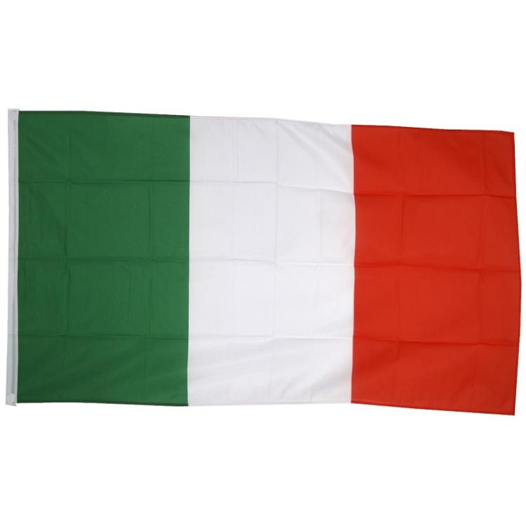 BANDIERA ITALIA CON ASOLA PER ASTA TRICOLORE NAZIONALE ITALIANA GRANDE 90X60 cm
