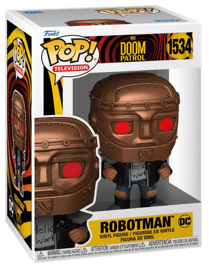 Funko Pop ! Television Doom Patrol (1534) Robotman Vinyl Figure 9Cm Statua