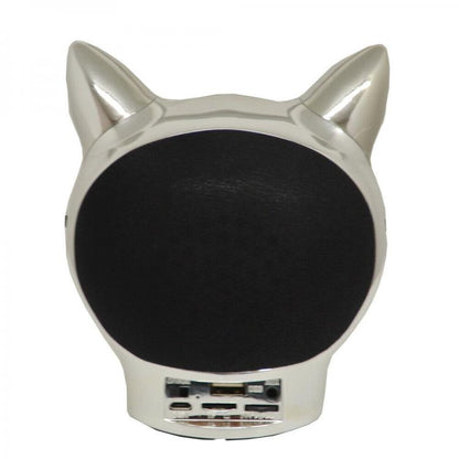 AKAI | SPEAKER BLUETOOTH AUX USB CASSA LED PORTATILE CANE/GATTO BILLY CHROME