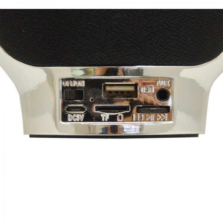 AKAI | SPEAKER BLUETOOTH AUX USB CASSA LED PORTATILE CANE/GATTO BILLY CHROME