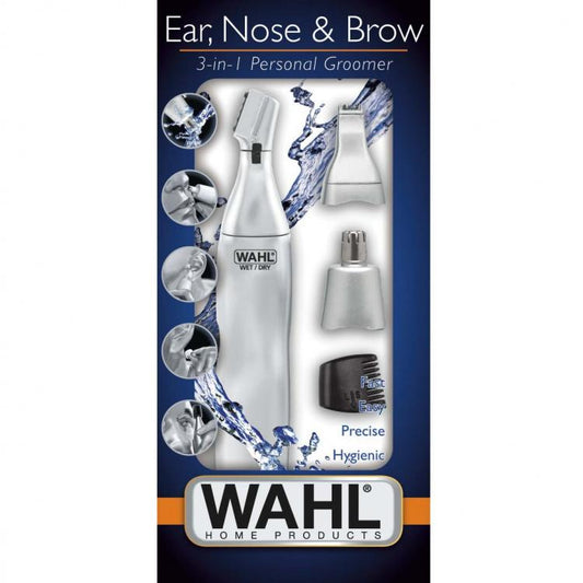 Wahl Rasoio Rifinitore Peli Corpo Naso Orecchie Sopracciglia + Accessori Viaggio