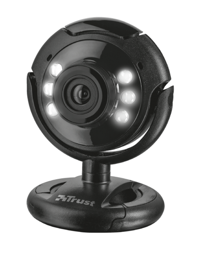 Webcam Trust Spotlight Con Microfono Interno E Luci Led Pc Desktop Skype Usb