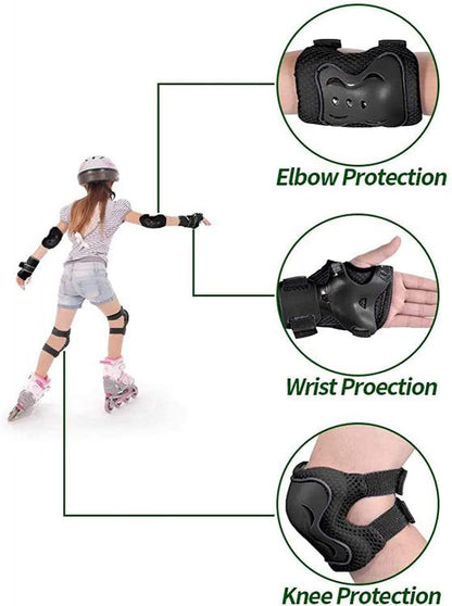 Set Protezioni Bambini Polsi Ginocchiere Gomitiere Bici Bicicletta Pattini Skate