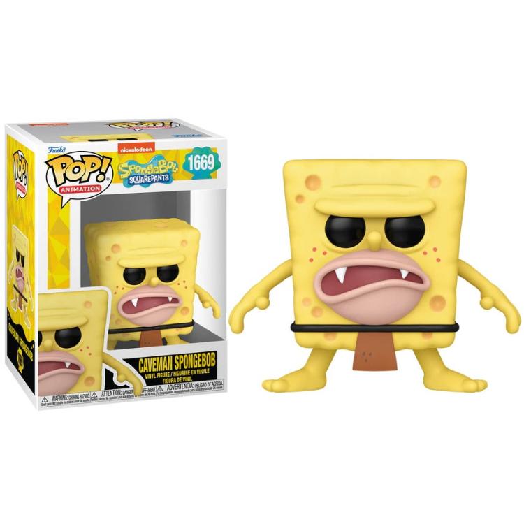 Funko Pop ! Animation Spongebob 25Th (1669) Caveman Spongebob Figure Vinyl 9Cm