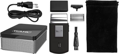 Wahl Rasoio Barba Elettrico Ricaricabile Senza Filo Da Viaggio + Accessori 3615