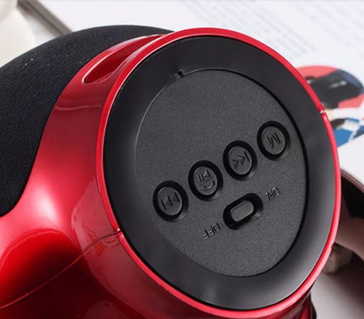AKAI | SPEAKER BLUETOOTH AUX USB CASSA LED PORTATILE CANE/GATTO CHROME BILLY RED
